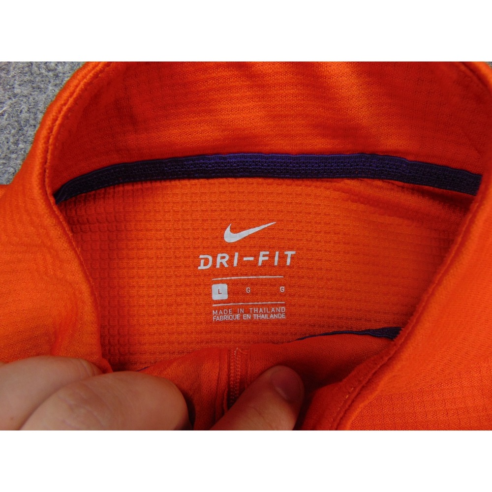 Clemson Tigers Pullover Mens Large 1/4 Zip Orange Textured Nike Gameday Gear - Picture 3 of 9